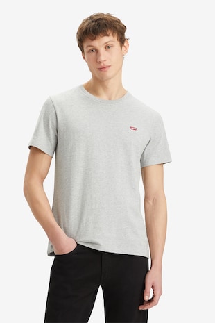 Levi's Tricou cu decolteu la baza gatului, Gri deschis