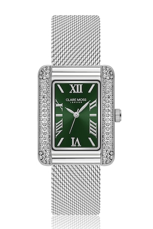 Clare Moss Ceas quartz cu logo pe cadran, Argintiu