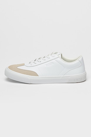Big Star Pantofi sport din piele ecologica cu sireturi, Alb/Gri deschis