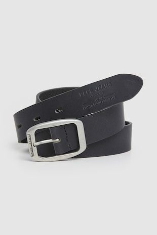 Pepe Jeans London Curea de piele Floyd, Negru