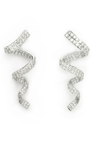 AVANT-GARDE PARIS Cercei drop cu zirconia, Transparent, Argintiu/Transparent