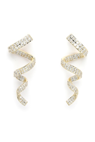 AVANT-GARDE PARIS Cercei drop cu zirconia, Transparent, Auriu/Transparent