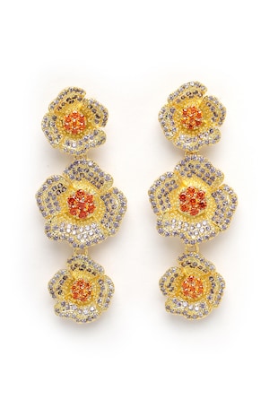 AVANT-GARDE PARIS Cercei drop cu design floral, Auriu/Lila