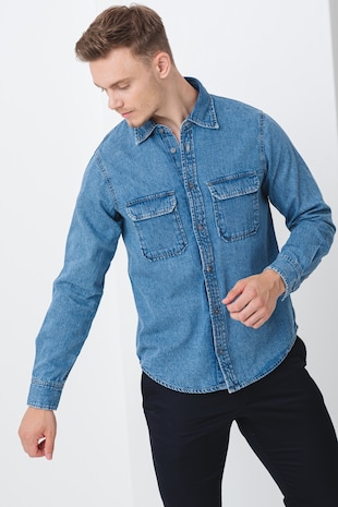 Normál fazonú pamutvászon ing