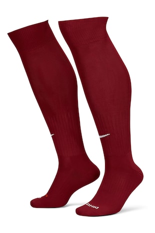 Nike Sosete unisex lungi pana peste genunchi cu amortizare pentru fotbal Classic II, Rosu inchis