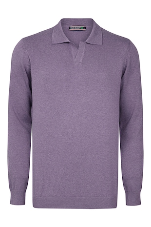 Felix Hardy Pulover polo de bumbac cu model uni, Lila pal