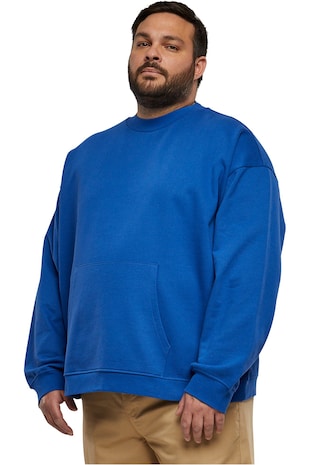Urban Classics Bluza de trening din bumbac organic cu buzunar kangaroo, Albastru royal
