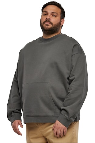 Urban Classics Bluza de trening din bumbac organic cu buzunar kangaroo, Gri inchis