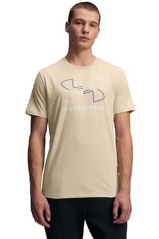 Under Armour Tricou cu imprimeu logo Foundation, Bej deschis