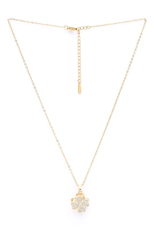 AVANT-GARDE PARIS Colier cu cristale Clover Sparkle, Auriu/Transparent