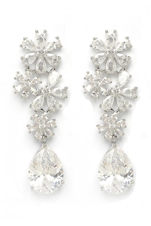 AVANT-GARDE PARIS Cercei drop cu model floral Elegant, Transparent