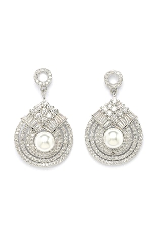 AVANT-GARDE PARIS Cercei drop Pearlescent Radiant, Alb/Transparent