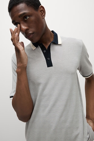 Marks & Spencer Tricou polo regular fit, Negru/Gri