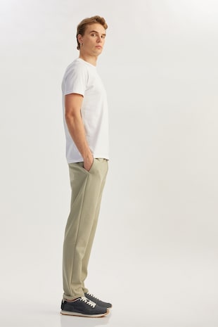 KOTON Pantaloni uni cu snur in talie, Maro camel