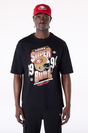 New Era Tricou regular fit cu imprimeu, Negru/Maro camel