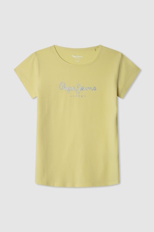 Kerek nyakú póló csillámos logóval