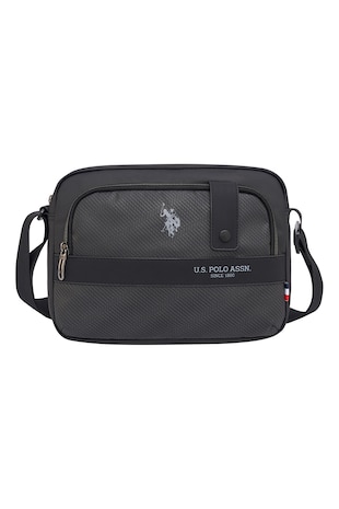 U.S. Polo Assn. Geanta crossbody cu logo, Negru/Negru stins