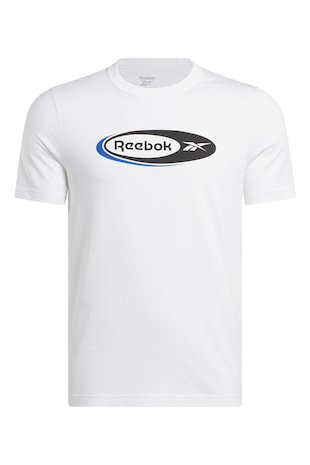 Reebok Tricou cu imprimeu logo Identity Brand, Alb optic