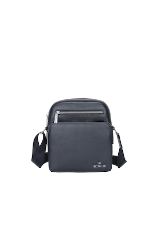 B Cavalli B Geanta crossbody de piele cu buzunare multiple, Negru