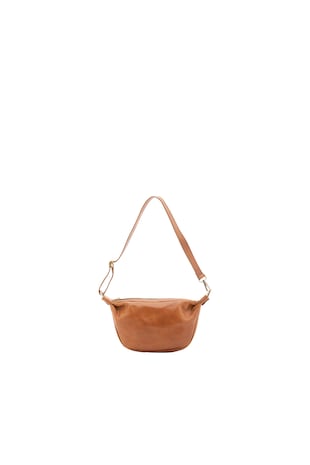 Alessia Firenze Geanta crossbody unisex de piele, Caramel