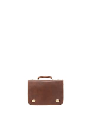Alessia Firenze Geanta crossbody de piele cu clapa 211473, Maro