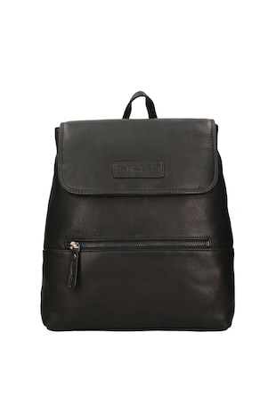 Hill Burry Rucsac de piele cu barete ajustabile, Negru
