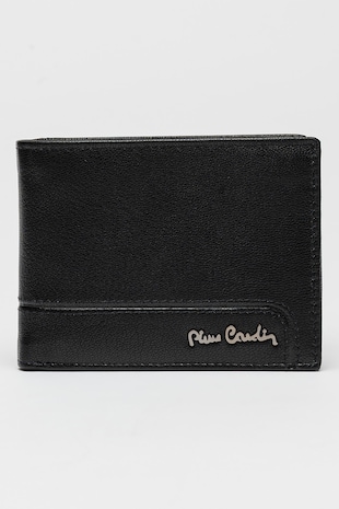 Pierre Cardin Portofel pliabil de piele, Negru