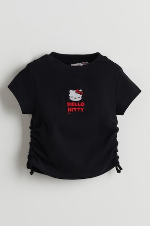 Kerek nyakú póló Hello Kitty részlettel