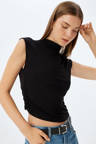 KOTON Top crop uni, Negru