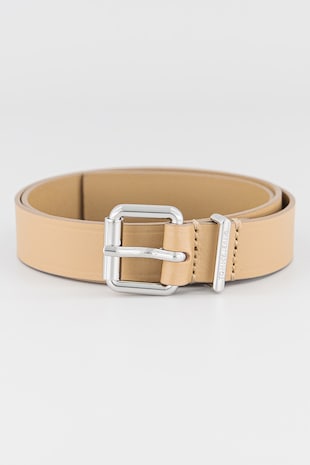 Tommy Jeans Curea skinny de piele, Kaki