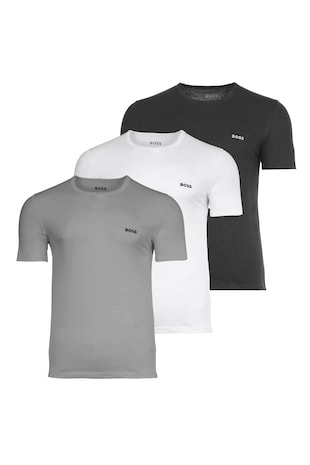 Set de tricouri din bumbac cu logo discret pe piept - 3 piese