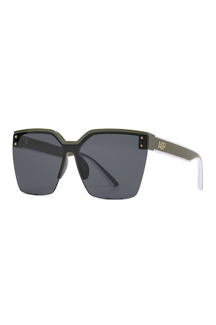 AVANT-GARDE PARIS Ochelari de soare polarizati cu lentile uni, Alb/Verde sparanghel