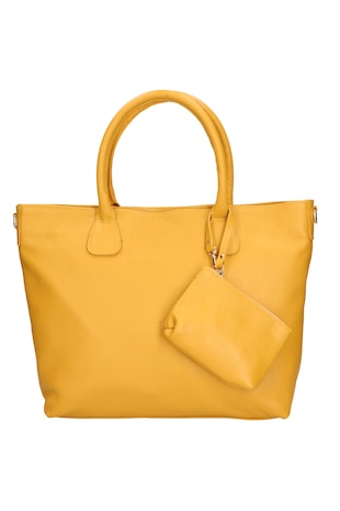 Gave Lux Geanta tote de piele, Galben mustar
