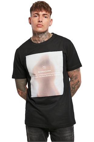 Mister tee Tricou unisex cu imprimeu grafic, Alb/Negru/Bej