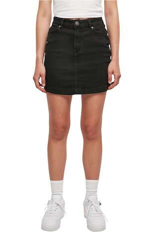 Fusta mini din denim, Negru