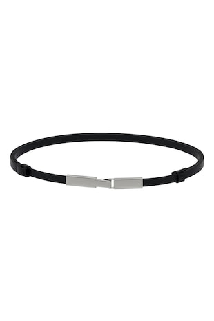 Potamy Curea skinny de piele, Negru