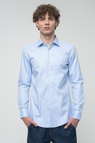 Normál fazonú csíkos ing