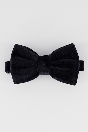 HUGO Papion din bumbac cu aspect de catifea, Negru