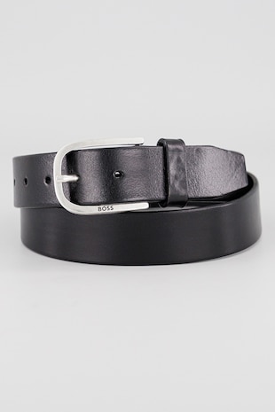 BOSS Curea din piele cu catarama metalica, Negru