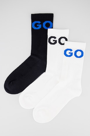 HUGO Set de sosete lungi cu logo supradimensionat - 3 perechi