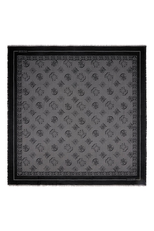 GUESS Esarfa din amestec de modal, Negru/Gri inchis