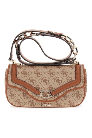 GUESS — Чанта от еко кожа с монограм, Светлокафяв
