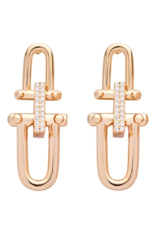 U.S. Polo Assn. Cercei drop cu cristale, Auriu rose