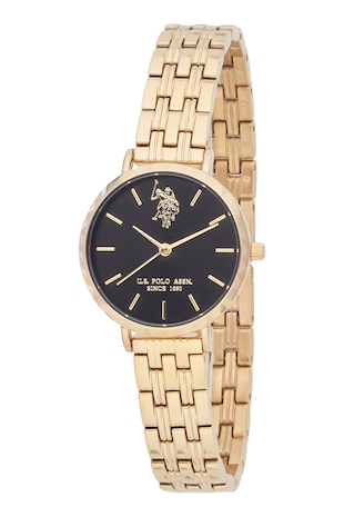 U.S. Polo Assn. Ceas quartz din otel inoxidabil, Auriu