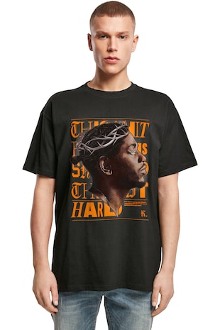 Mister tee Tricou din bumbac cu imprimeu, Negru/Portocaliu