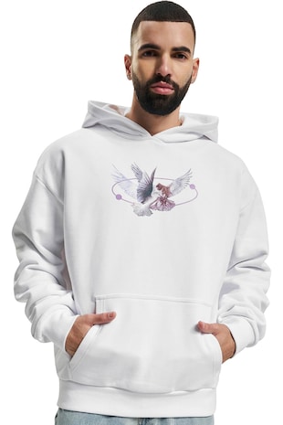 Mister tee Hanorac unisex cu imprimeu grafic, Alb/Violet