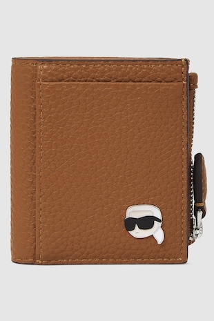 Karl Lagerfeld Portofel din piele ecologica cu aspect texturat, Maro