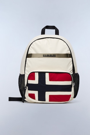 Napapijri Rucsac cu buzunare multiple Nadir, Rosu/Alb fildes