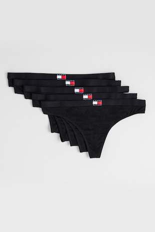 Set de chiloti tanga cu logo - 5 perechi