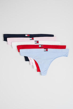 Set de chiloti tanga cu logo - 5 perechi